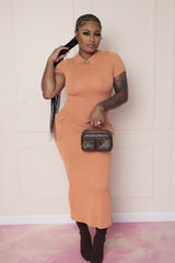 Brunch Bae Dress- Rust