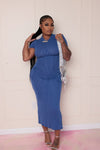 Brunch Bae Dress- Blue