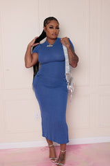 Brunch Bae Dress- Blue
