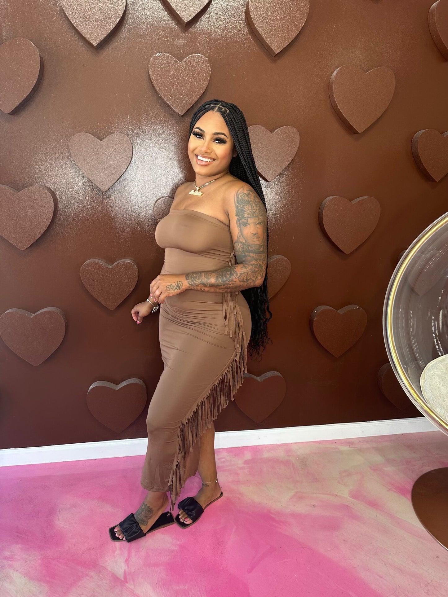 Baddie Bae Maxi Dress- Mocha