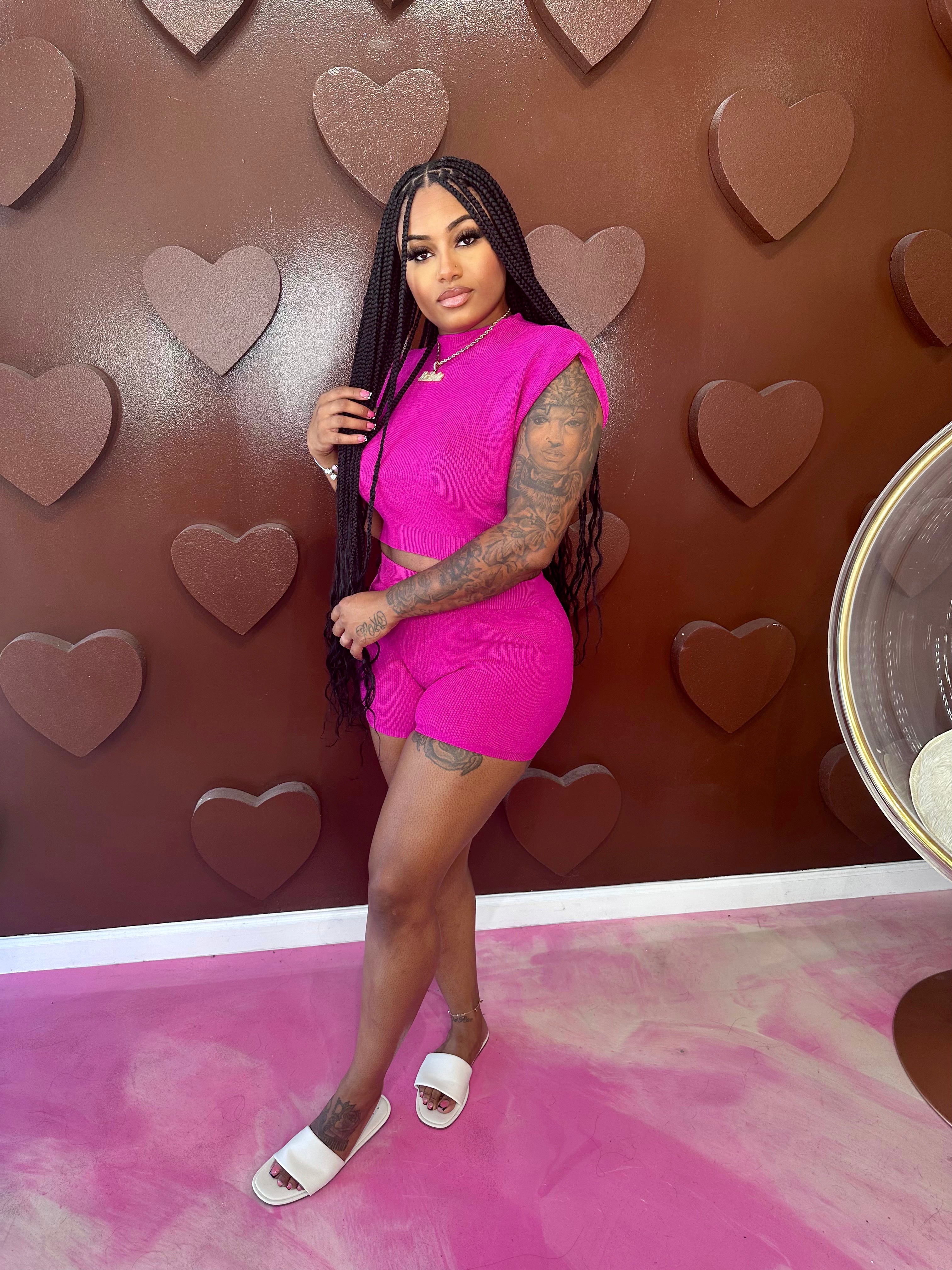 Stacey 2 Piece- Fuchsia