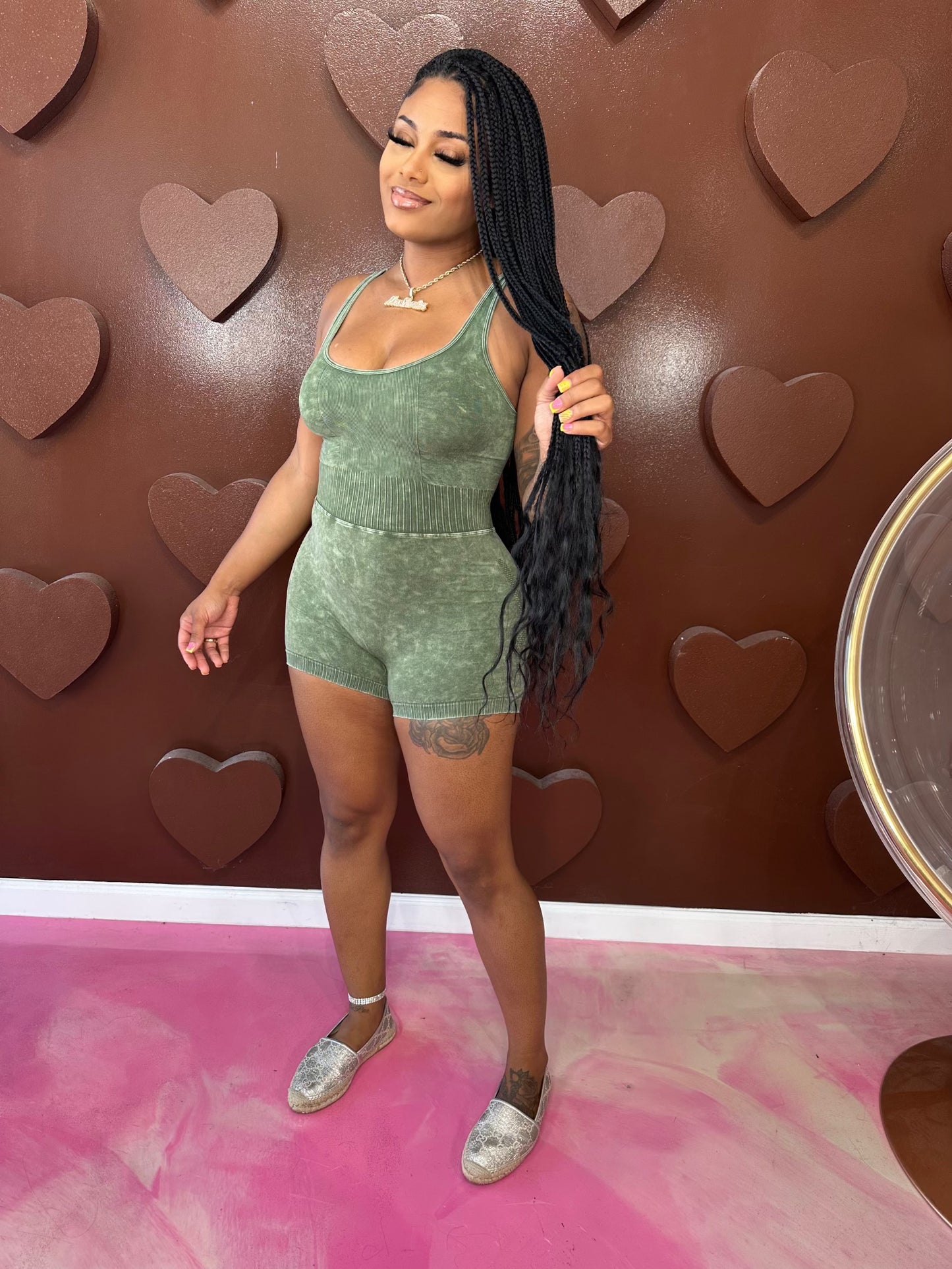 Chill Day Bodysuit- Olive Green