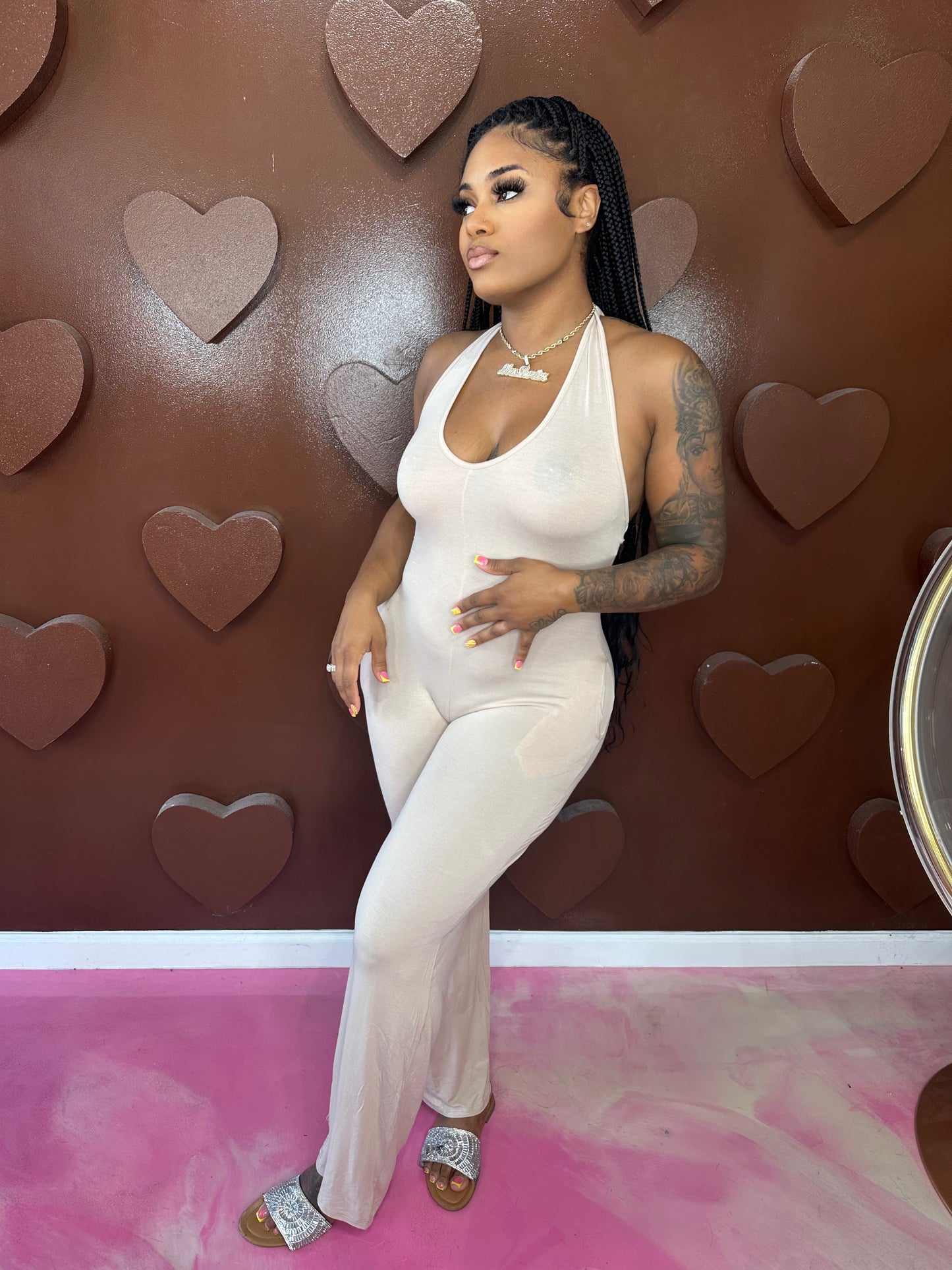 Private Party Jumpsuit- Nude