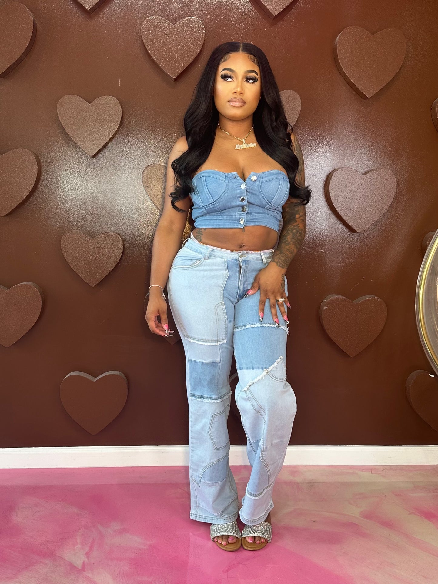 Denim Patchwork Jeans