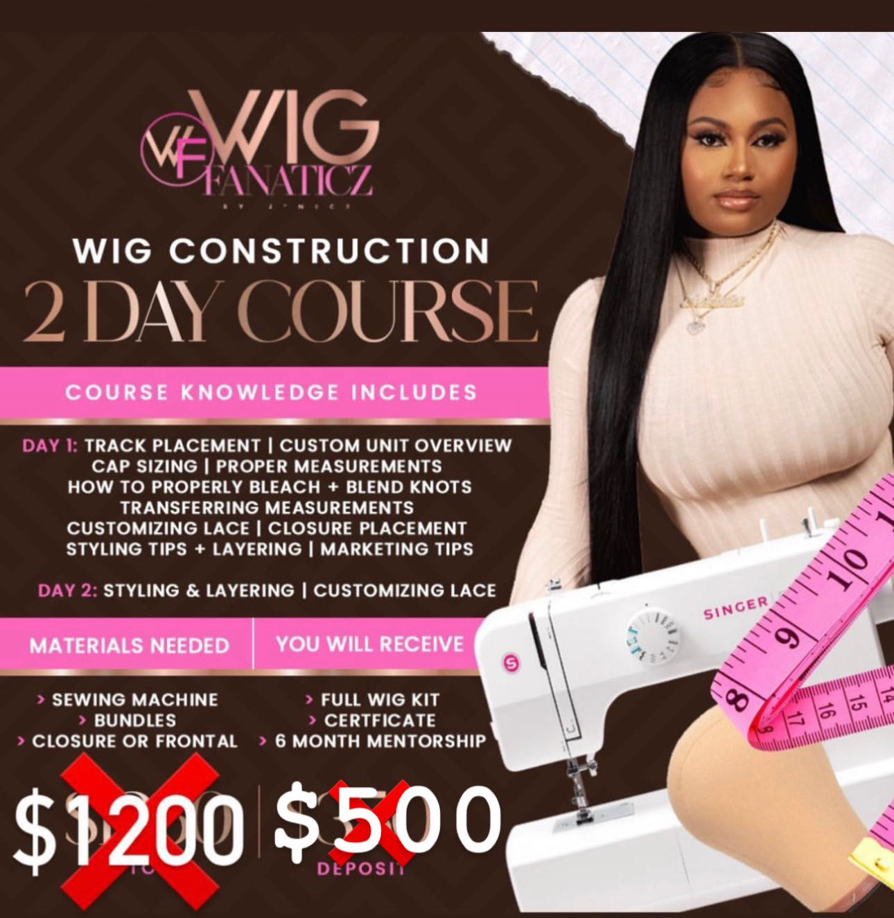 April 2nd machine wig making Class