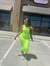 Kelsie Ribbed Maxi- Neon Green